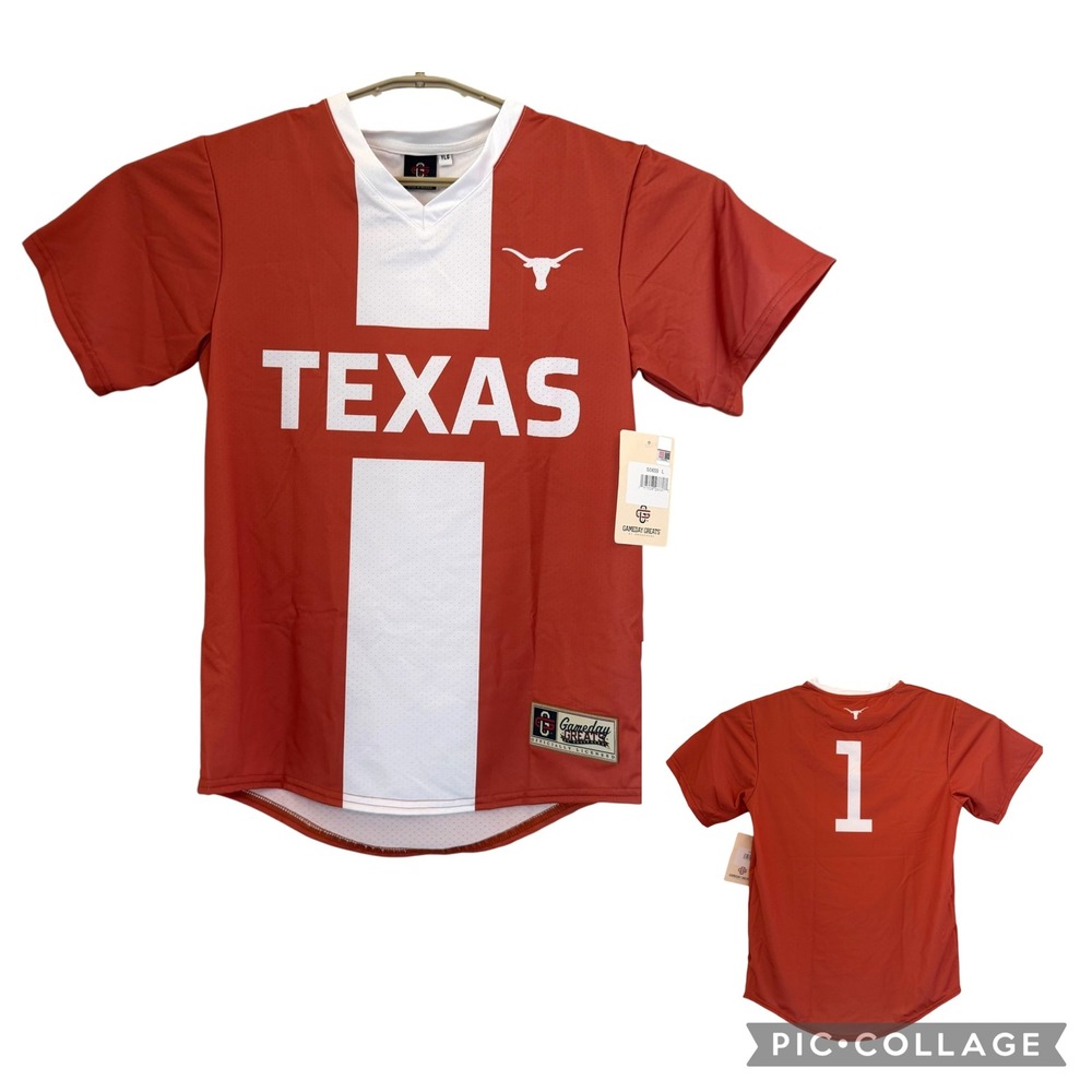 Texas Longhorns Youth Large Jersey Gameday Greats Burnt Orange White S0659-L NEW